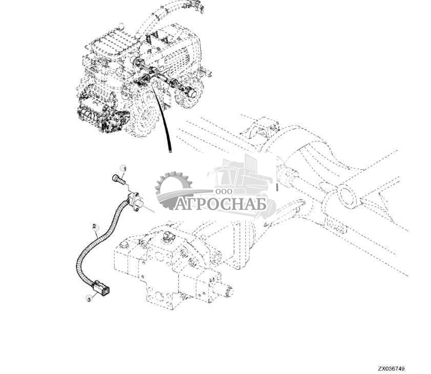 Трансмиссия и датчик скорости колес заднего моста, 4WD 